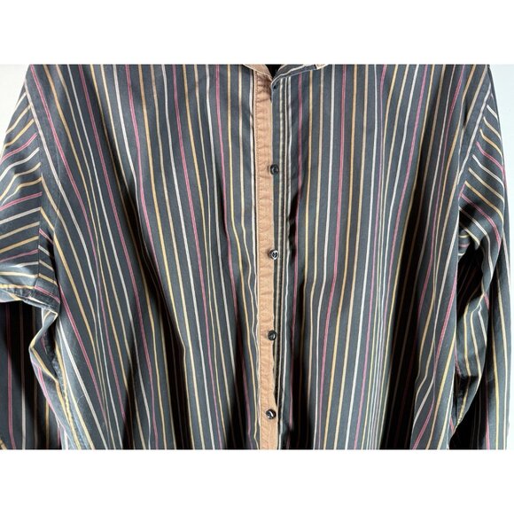 Taylor Byrd Button Down Striped Shirt, Men’s Size XL, Pattern Inner Collar - Picture 3 of 13